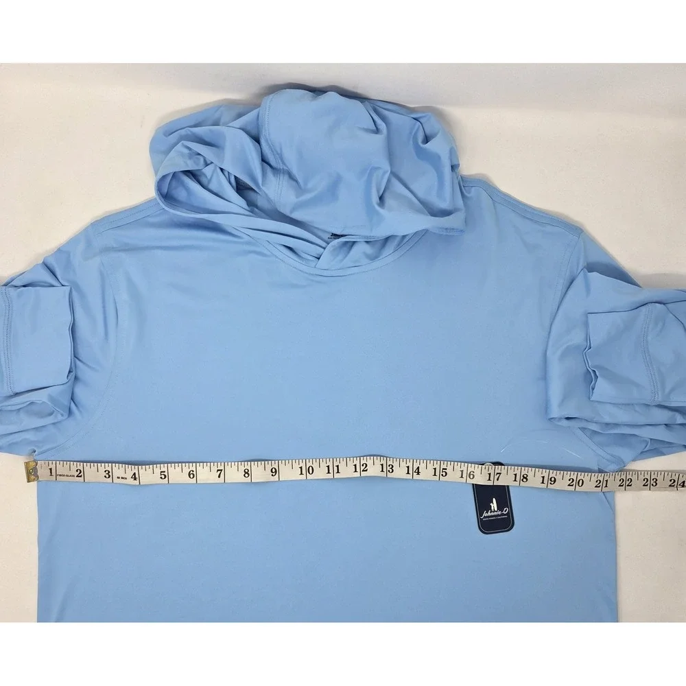 NEW Johnnie-O Talon Performance Lightweight Hoodie Men's Medium Mahalo Blue NWT